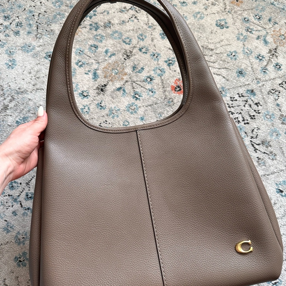 Coach Brown Lana Shoulder Bag with Gold Accents